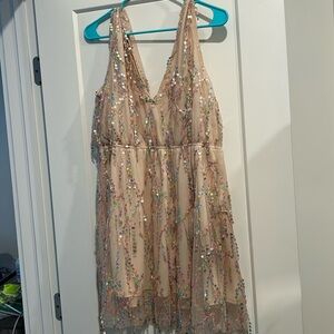 NWT nude sparkle dress size large